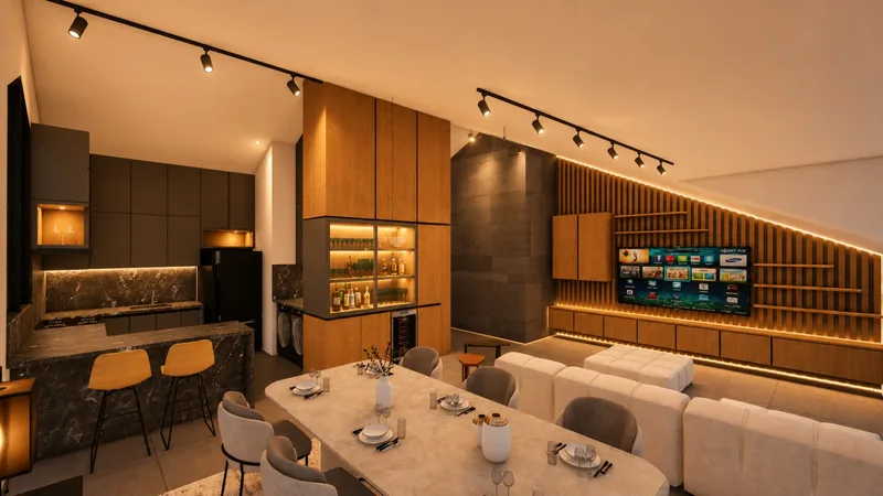 Roof residence kitchen and dining
